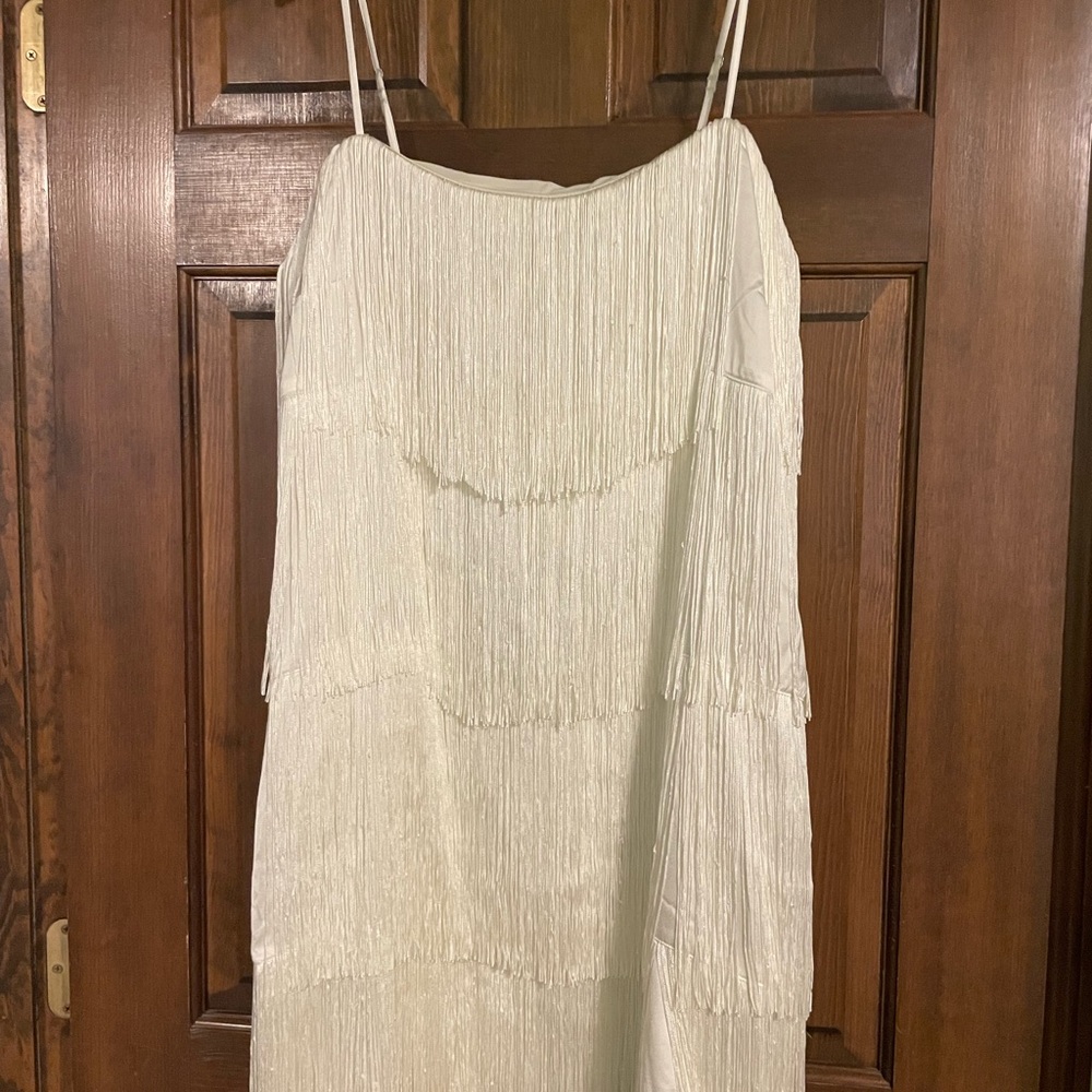 Abercrombie & Fitch White Fringe Dress